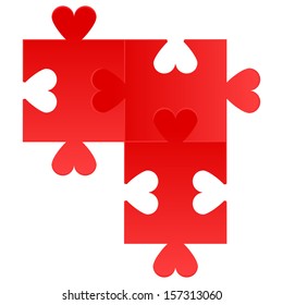 Vector illustration of puzzle-heart