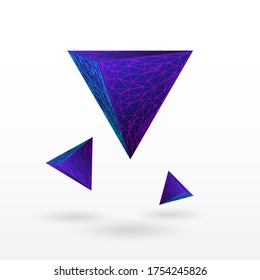 Vector illustration of Pyramid. Abstract polygonal shapes. Isolated from background.