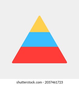Vector illustration of pyramid chart icon in flat style for any projects, use for website mobile app presentation