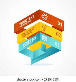 Vector illustration pyramid chart isometric templates with options 