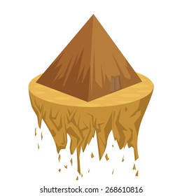 vector illustration of pyramid  in circle