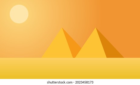 Vector illustration of pyramid in the desert.