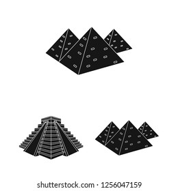 Vector illustration of pyramid and egypt icon. Set of pyramid and egypt stock vector illustration.