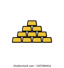 Vector illustration of a pyramid of gold bars