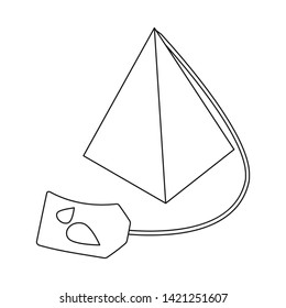 Vector illustration of pyramid  and tea sign. Set of pyramid  and bag  stock symbol for web.