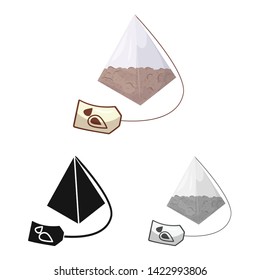Vector illustration of pyramid  and tea symbol. Set of pyramid  and bag  vector icon for stock.