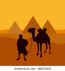 Vector illustration pyramids in egypt