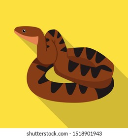 Vector illustration of python and serpent sign. Graphic of python and crawling stock symbol for web.