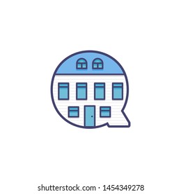 Vector Illustration of Q House Letter. Q Letter Design Home Facade.