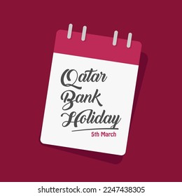 Vector illustration of Qatar Bank Holiday with Flat Style Design