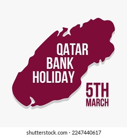 Vector illustration of Qatar Bank Holiday with Flat Style Design