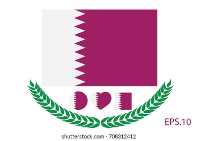Vector illustration of Qatar flag. eps 10
