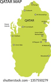 Vector illustration of Qatar map
