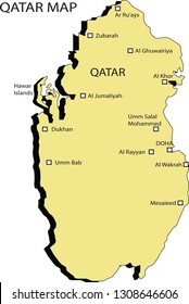 Vector illustration of Qatar map, country maps, maps

