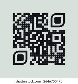 Ilustração vetorial da amostra de código QR. Rótulo digital legível por câmera de telefone celular resposta rápida, digitalização e tecnologia.