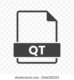 Vector illustration of QT file in dark color and transparent background(PNG).