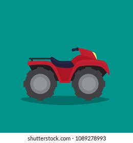 Vector illustration of a quad bike. Flat design.