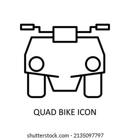 Vector illustration with quad bike. Linear drawing
