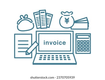 Vector illustration of the qualified invoice-based method.