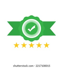 Vector illustration of quality approval icon sign and symbol. colored icons for website design .Simple design on white background.