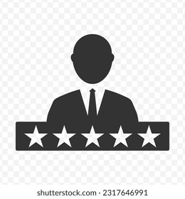 Icono vectorial de empleados de calidad en color oscuro y fondo transparente (PNG).