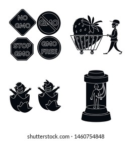 Vector illustration of quality and laboratory sign. Collection of quality and genetically stock vector illustration.