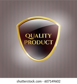 Ilustración vectorial del emblema de oro del producto de calidad
