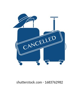 Vector illustration Quarantine. Holiday and travel cancellation Сoronavirus China virus COVID-19 Quarantine Pandemic Reducing risk of infection, disease prevention measures. Stay at home. Health care
