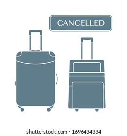 Vector illustration Quarantine. Holiday and travel cancellation Coronavirus  virus COVID-19 Quarantine Pandemic Reducing risk of infection, disease prevention measures. Stay at home. Health care