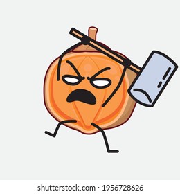 Ilustración vectorial de Quararibia Cordata Fruit Character con cara linda, manos simples y líneas de piernas en fondo aislado. Estilo de dibujo animado plano.
