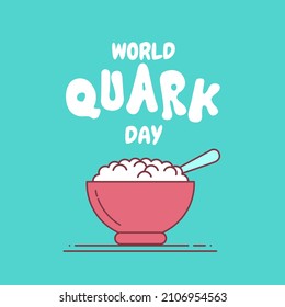 Vector Illustration, Quark Cheese In A Bowl, As A Banner Or Poster, World Quark Day.