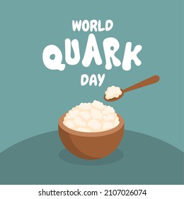 Vector Illustration, Quark Cheese In A Bowl, As A Banner Or Poster, World Quark Day.