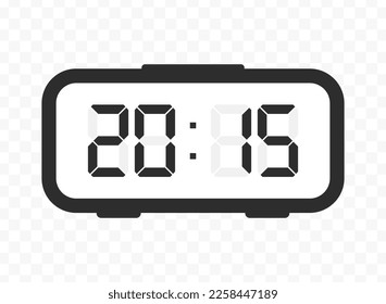 Vector illustration of quarter past twenty digital clock icon sign and symbol. colored icon for website design .Simple design on transparent background (PNG).