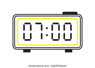 Ilustración vectorial de cuarto a tres signo y símbolo de icono de reloj digital. icono de color para el diseño de Sitio web. Diseño simple sobre fondo transparente.