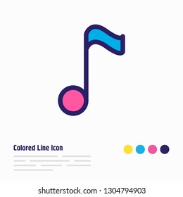 Vector illustration of quaver icon colored line. Beautiful joy element also can be used as music note icon element.