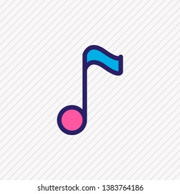 Vector illustration of quaver icon colored line. Beautiful leisure element also can be used as music note icon element.