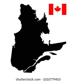 Vector Illustration Quebec Map Canada Flag Stock Vector (Royalty Free ...