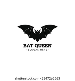Ilustración vectorial del logotipo de Silhouette de reina de murciélagos con un diseño moderno y femenino adecuado para su negocio