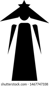 Vector illustration of the queen, black and white style