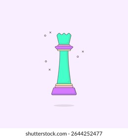 Vector illustration of Queen chess piece. cute chess piece design