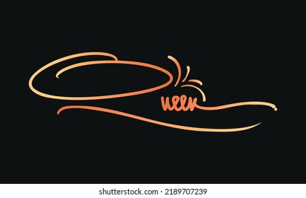Ilustración vectorial del arte "Queen" de gradiente dorado.