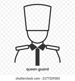 Vector illustration of queen guard  icon in dark color and transparent background(png).