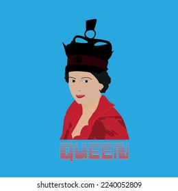 vector illustration of Queen, t-shirt design,poster, print, postcard,Coffee mug other uses