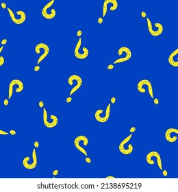 Vector illustration. Question mark seamless pattern. Seamless vector pattern with hand-drawn question marks. Grunge hipster background. Black punctuation marks, hand drawn.