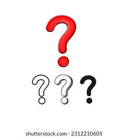 Vector illustration of question mark sign on white background