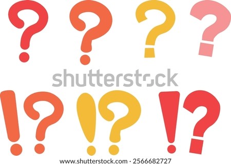 Vector illustration of question mark and surprise mark