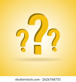 Vector illustration of question marks on yellow background