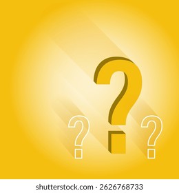 Vector illustration of question marks on yellow background