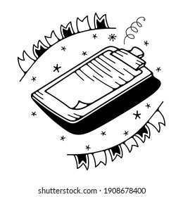 Vector illustration with a questionnaire. Isolated on a white background. Cute doodle illustrations.