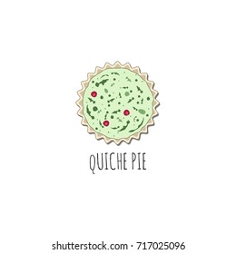 Vector illustration with quiche pie.